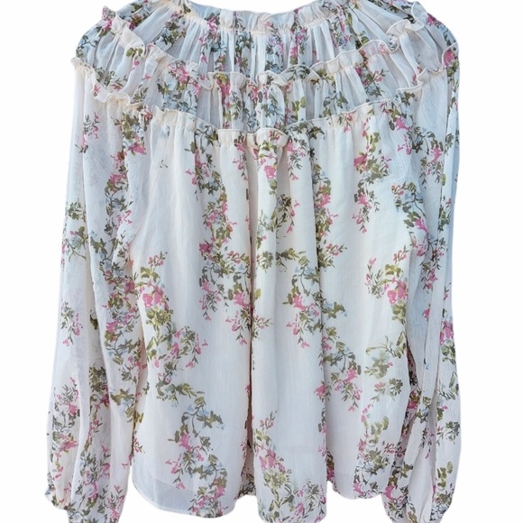 Socialite Boho Floral Peasant Blouse - Picture 2 of 5